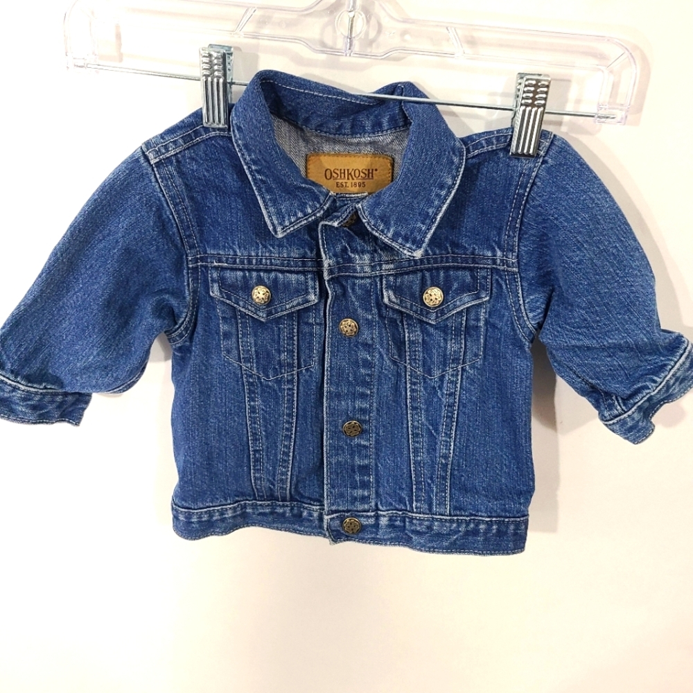 Oshkosh Kids Child Baby 6-9mos Denim Jean Jacket Cotton Unisex